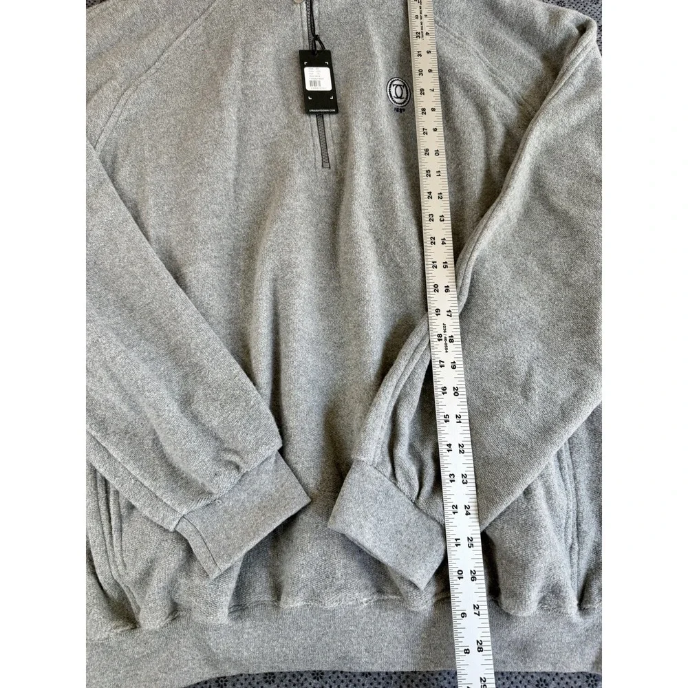 Straight Down Mens XL Fairway Fleece 1/2 Zip Golf Pullover Sweater Gray 1889